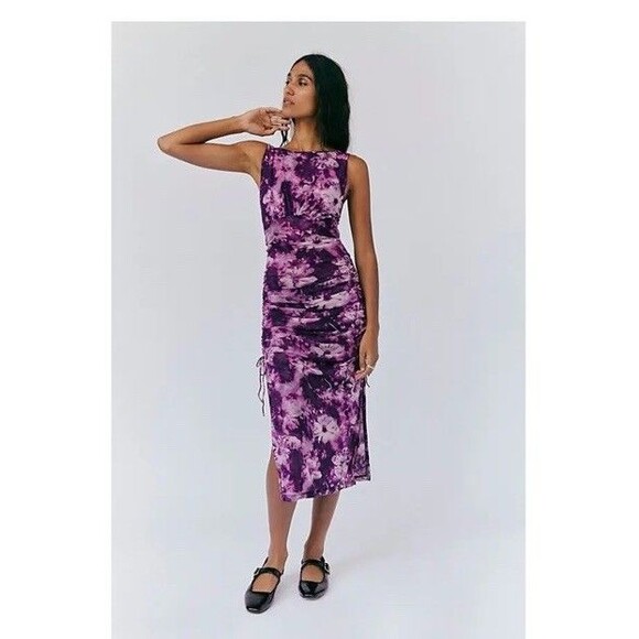 Free People Dresses & Skirts - Free People Take Me Away Midi Sleeveless Open Back Dress $148 Purple Size M NWOT